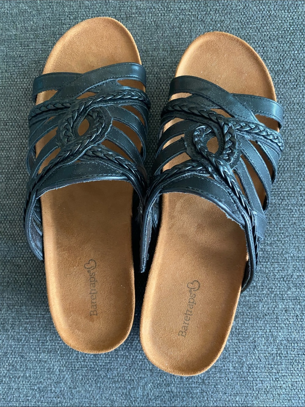 Baretraps Black Braided-Strap Sandal size 8.5